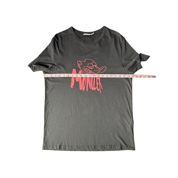 MONCLER Men’s Gray Duck Logo Graphic Print T-Shirt - Picture 10 of 13